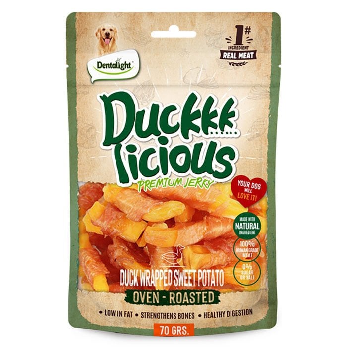 Dentalight Duckkk Licious Kurutulmuş Ördek ve Tatlı Patatesli Köpek Ödül Maması 70gr