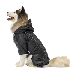 PawStar Siyah Muson Büyük Irk Yağmurluk 7XL