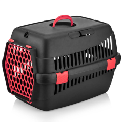 Brezza Pet Orta Boy Kedi ve Köpek Taşıma Çantası 39 x 55 x 36,5 cm Siyah Gövde Renkli Klips