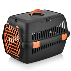 Brezza Pet Orta Boy Kedi ve Köpek Taşıma Çantası 39 x 55 x 36,5 cm Siyah Gövde Renkli Klips