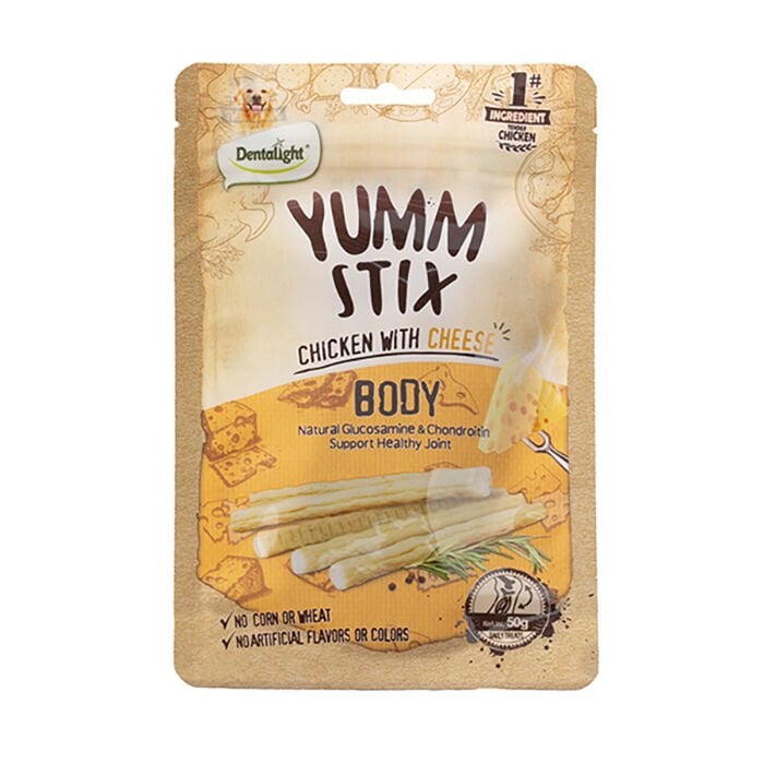 Dentalight Yumm Stix Tavuklu ve Peynirli Çubuk Köpek Ödül Maması 50gr