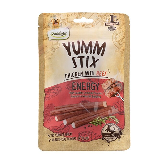Dentalight Yumm Stix Tavuklu ve Sığır Etli Çubuk Köpek Ödül Maması 50gr