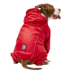 PawStar Muson Büyük Irk Kırmızı Köpek Yağmurluk 6XL