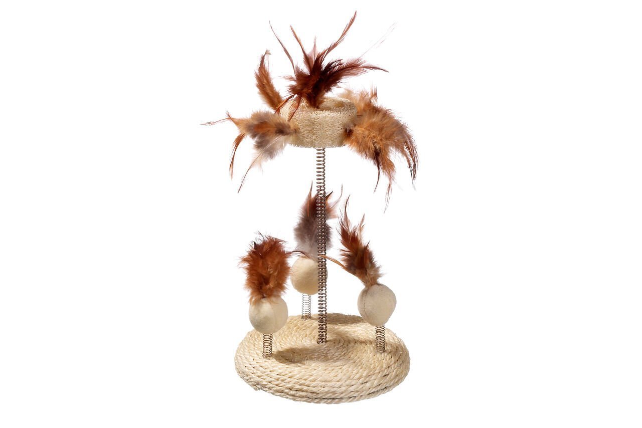 Karlie Bej Yaylı Kedi Oyuncağı 25 Cm - 15 Cm