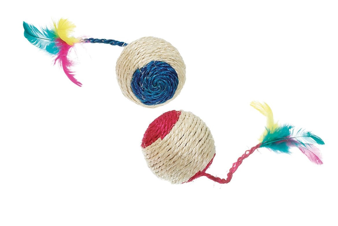 Karlie Kediler İçin Karışık Renkli Hasır Çıngıraklı Top 6 Cm