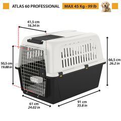 Ferplast Atlas 60 Köpek Taşıma Kafesi Gri
