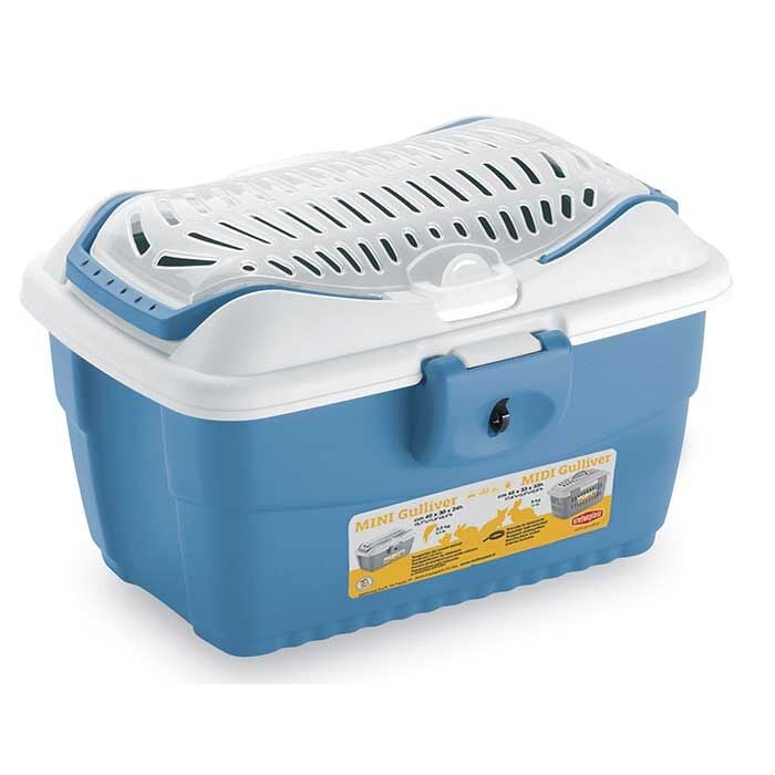 Stefanplast Mini Gulliver Küçük Hayvan Taşıma Çantası Mavi Beyaz 40 x 30 x 24 cm