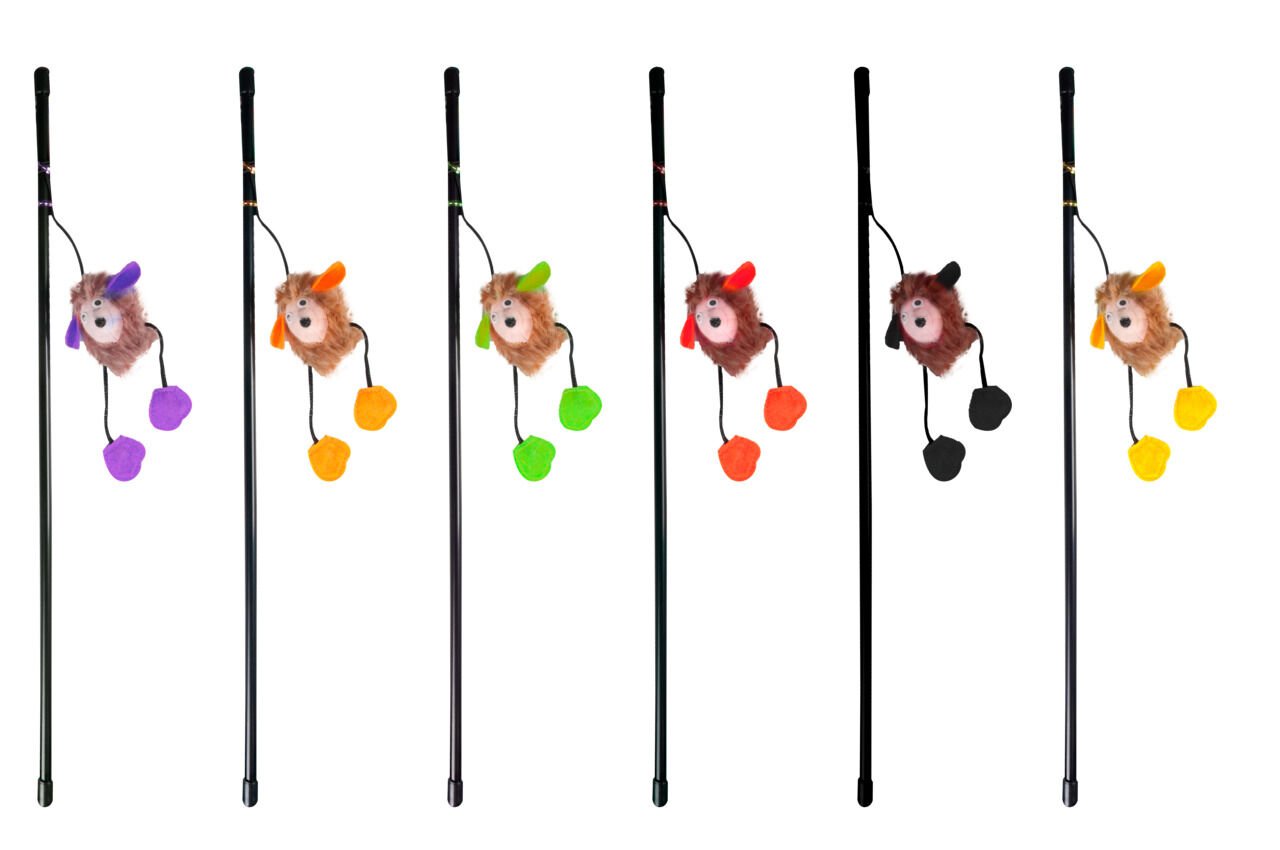 Karlie Karışık Renkli Sesli Kirpi Kedi Oltası 50 Cm