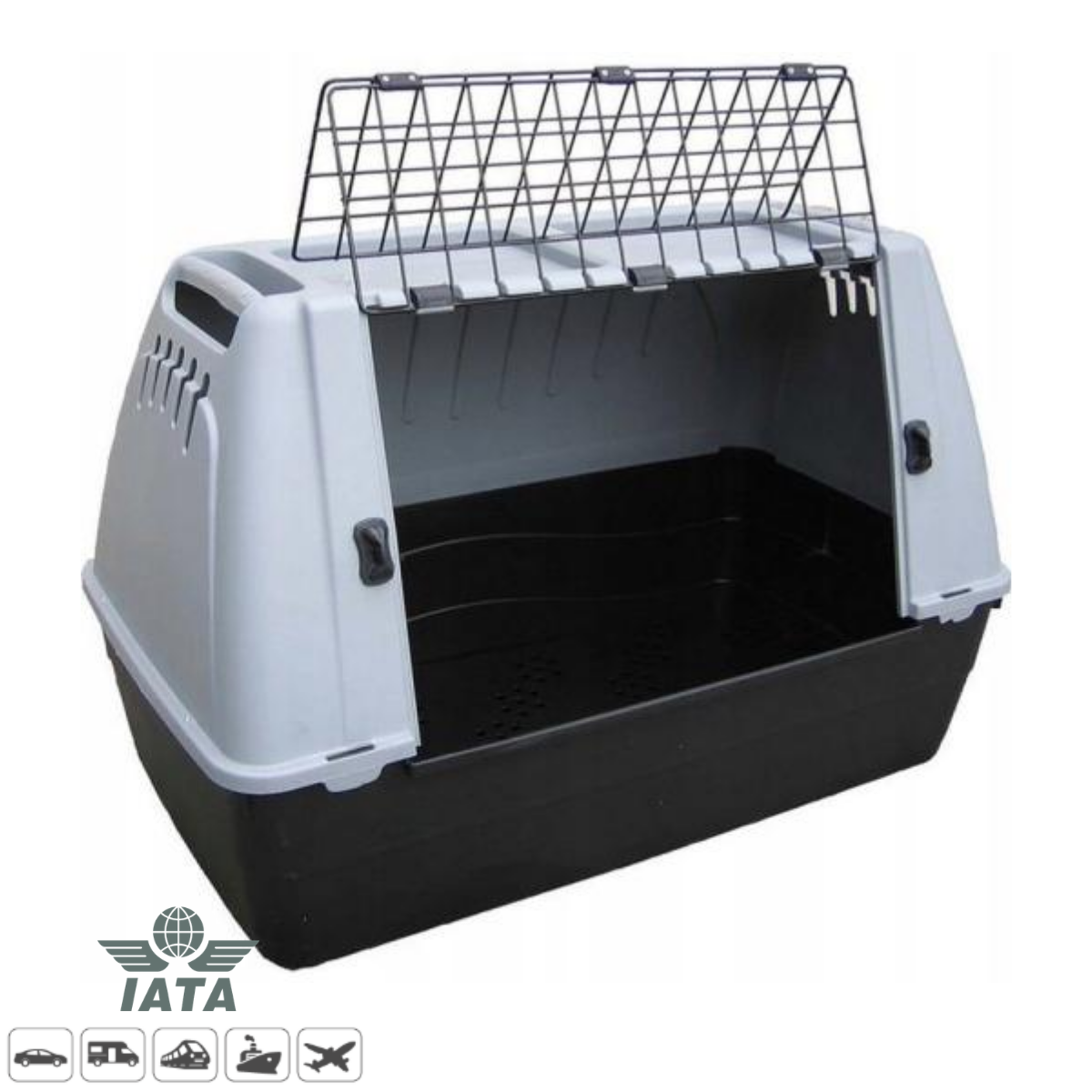 MP Bergamo Bracco Car 80 Köpek ve Kedi Taşıma Kafesi Gri 77 x 43 x 51 cm