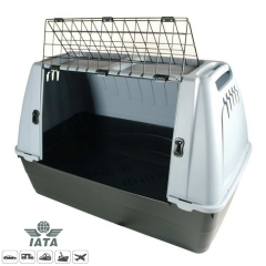 MP Bergamo Bracco 100 Car IATA Uyumlu Araba Arkası Köpek Taşıma Kafesi Gri 100 x 60 x 65 cm