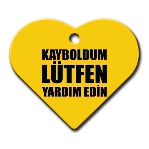 Dalis Pet Tag - Kayboldum Lütfen Yardim Edin Geniş Kalp Kedi Köpek Künyesi Medium