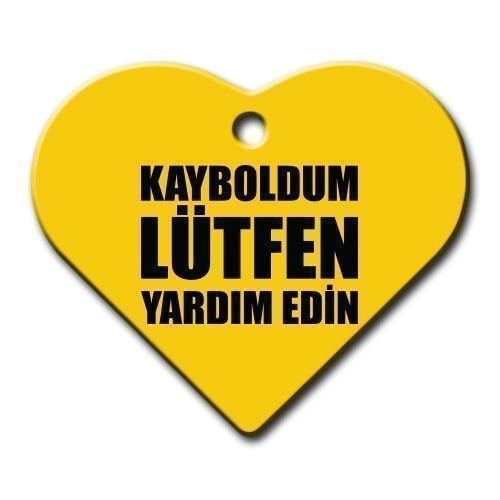 Dalis Pet Tag - Kayboldum Lütfen Yardim Edin Geniş Kalp Kedi Köpek Künyesi Small