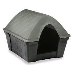 Stefanplast Medium Happy Home Yeşil Çatı Gri Gövdeli Plastik Köpek Kulübesi