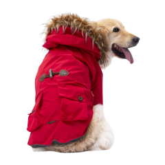 PawStar Kırmızı Charles Orta Irk Köpek Yağmurluk Mont 4XL