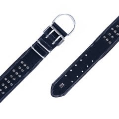 Doggie Çift Kat Gerçek Deriden El Yapımı Çivili Köpek Boyun Tasması