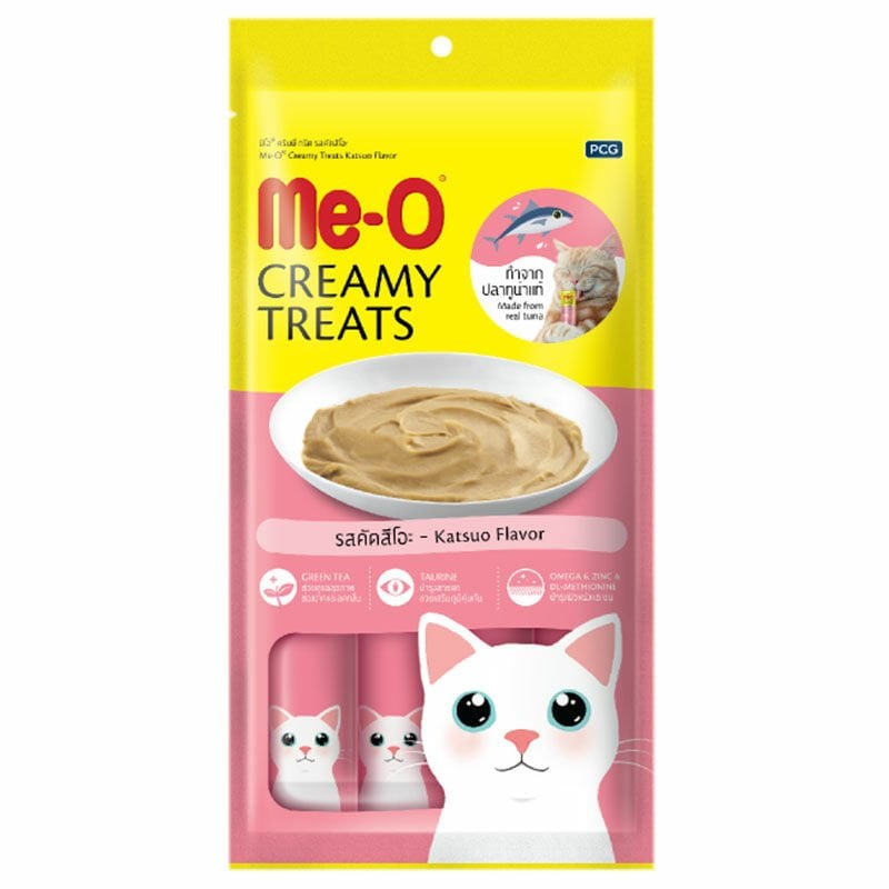 Me-O Çizgili Orkinos Balıklı Krem Kedi Ödülü 4 x 15 gr