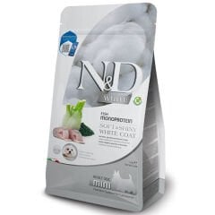 N&D White Canine Levrek Pirinç Rezene Spirulina Adult Mini 2 Kg Köpek Maması