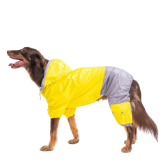 PawStar Bej Sarı Gri Orta Irk Köpek Tulum Yağmurluk 3XL