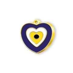 Dalis Altın Renkli Mineli Seri Küçük Nazar Boncuklu Künye - Sarı