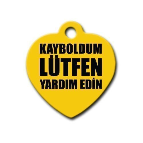 Dalis Pet Tag - Kayboldum Lütfen Yardim Edin Kalp Kedi Köpek Künyesi Medium