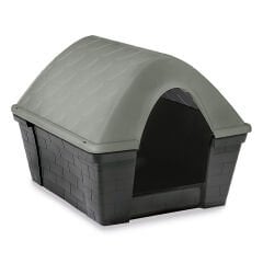 Stefanplast Large Plastik Köpek Kulübesi Yeşil Çatı Gri Gövde