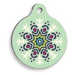 Pet Tag Art Mandala Yuvarlak Kedi ve Köpek Künyesi Medium: 3 cm.