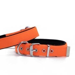 Doggie Konforlu Dokumadan El Yapımı Köpek Boyun Tasması - Turuncu