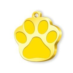 Dalis Altın Renkli Mineli Seri Pati Küçük Künye - Sarı