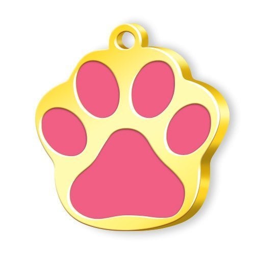 Dalis Altın Renkli Mineli Seri Pati Büyük Künye - Pembe