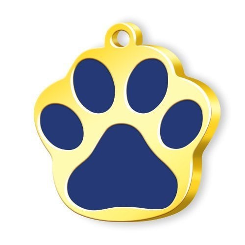 Dalis Altın Renkli Mineli Seri Pati Büyük Künye - Mavi