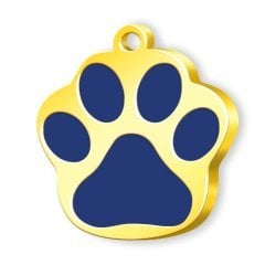 Dalis Altın Renkli Mineli Seri Pati Büyük Künye - Mavi