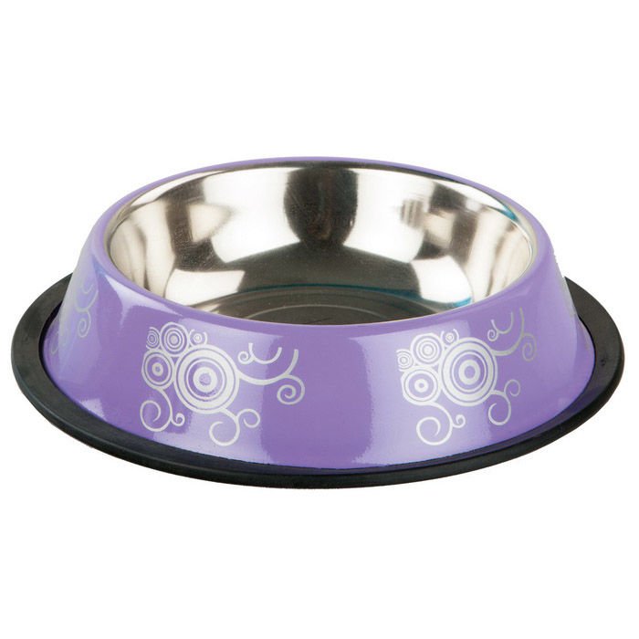 Ankur Renkli Figürlü Köpek Metal Mama ve Su Kabı 16 Oz