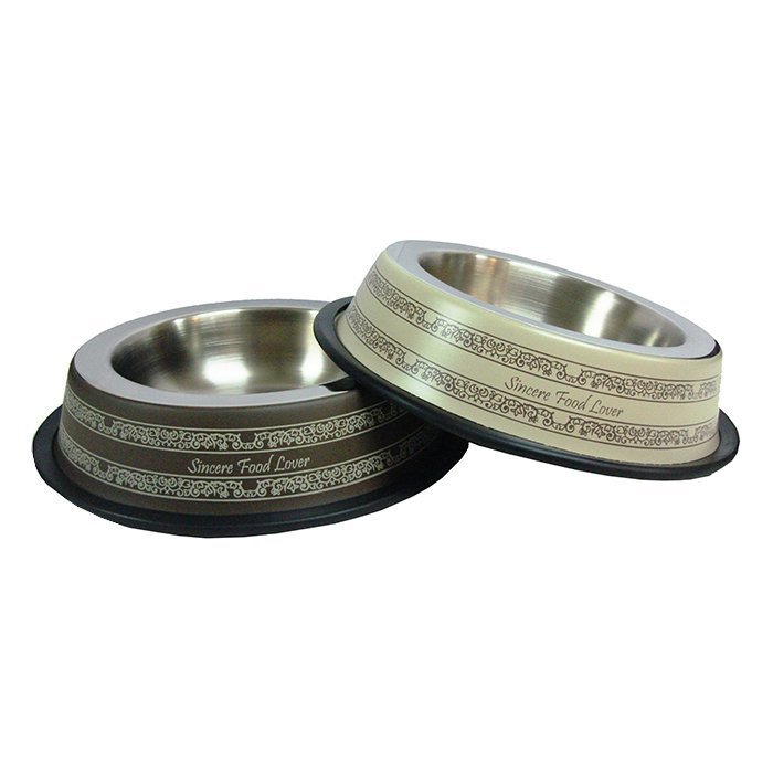 Oripet İşleme Desenli Köpek Mama ve Su Kabı 64 Oz