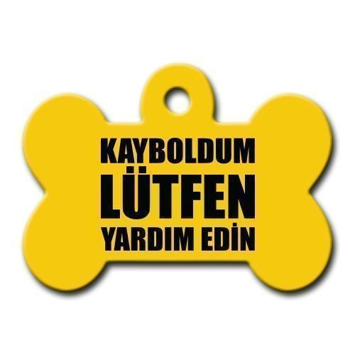Dalis Pet Tag - Kayboldum Lütfen Yardim Edin Kemik Köpek Künyesi XLarge