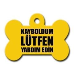 Dalis Pet Tag - Kayboldum Lütfen Yardim Edin Kemik Köpek Künyesi XLarge