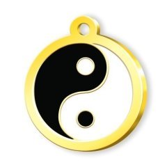 Dalis Altın Renkli Mineli Ying Yang Desenli Künye