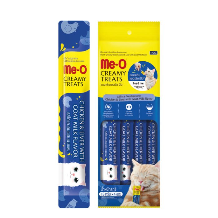 Me-O Krema Kedi Ödülü Keçi Sütlü Tavuklu Ciğerli 4 x 15 Gr 12 Adet