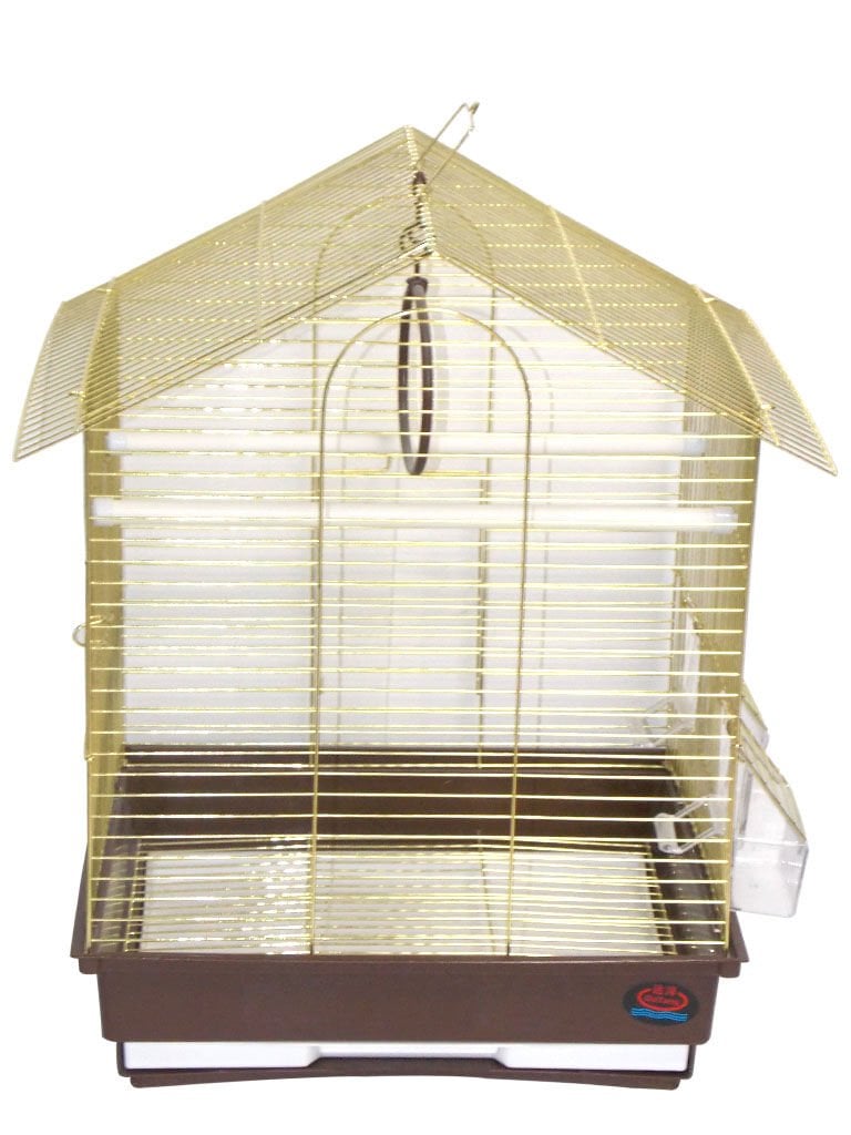 Dayang İki Kapılı Çatılı Kafes Gold 35 x 28 x 46 Cm