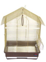 Dayang İki Kapılı Çatılı Kafes Gold 35 x 28 x 46 Cm