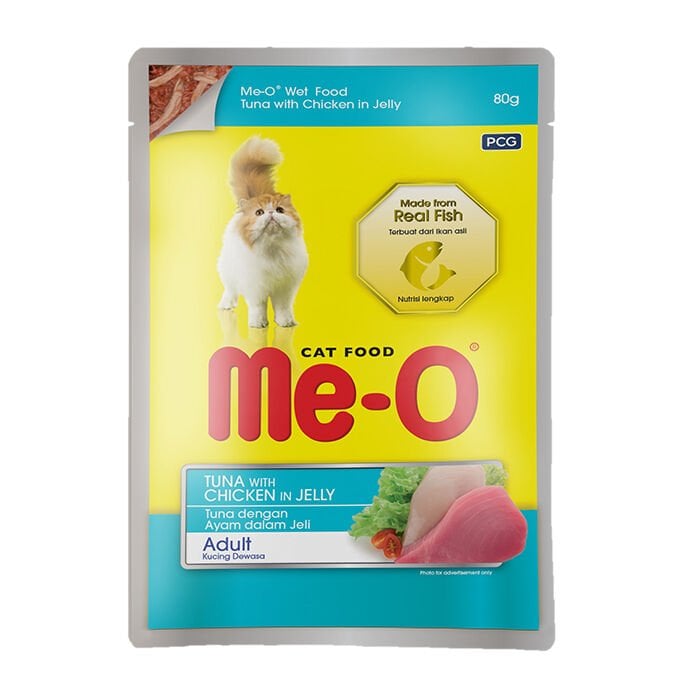 Me-O Pouch Adult Ton Balığı ve Tavuklu 80 Gr x 12 adet Kedi Yaş Mama
