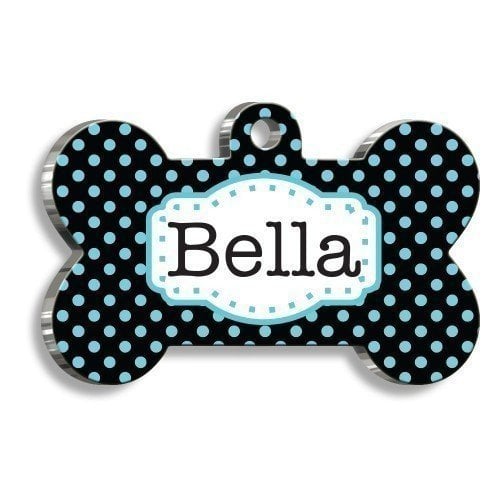 Pet Tag Art Koyu Puantiyeli Kemik Şekilli Köpek Künyesi