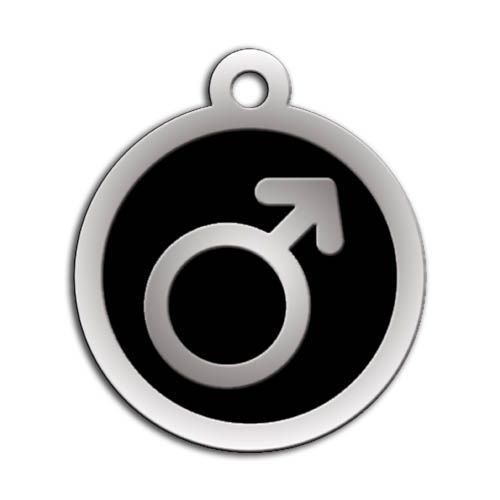 Dalis Pet Tag - Mineli Erkek Sembol Desenli Künye Mavi