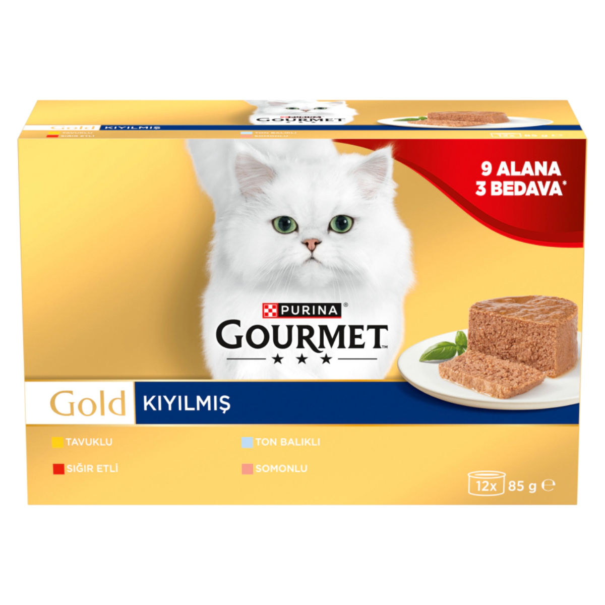Purina Gourmet Gold Kıyılmış 4 Çeşit Konserve Kedi Maması 85 gr x 12 Adet