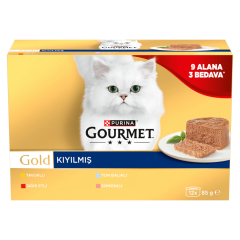 Purina Gourmet Gold Kıyılmış 4 Çeşit Konserve Kedi Maması 85 gr x 12 Adet