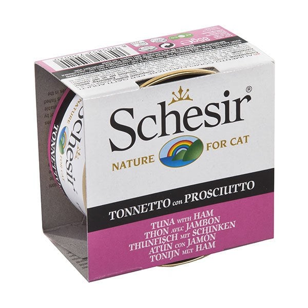 Schesir Jelly Ton Balıklı Jambonlu Konserve Kedi Maması 85 Gr