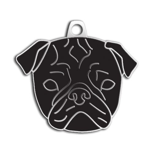 Dalis Pet Tag - Pug Köpek Künyesi Siyah