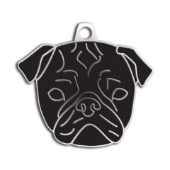 Dalis Pet Tag - Pug Köpek Künyesi Siyah