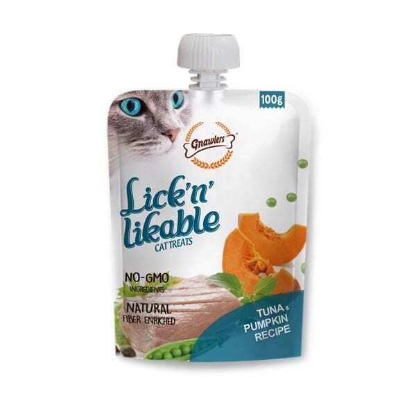 Gnawlers Creamy Lickable Ton Balıklı ve Balkabaklı Sıvı Kedi Ödülü 100 Gr x 8’li Paket
