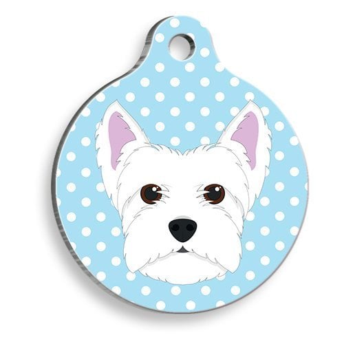 Batı Highland Beyaz Terrier Yuvarlak Köpek Künyesi Small