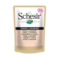 Schesir Pouch Jel İçinde Ton Balıklı Somonlu Yaş Kedi Maması 85 Gr